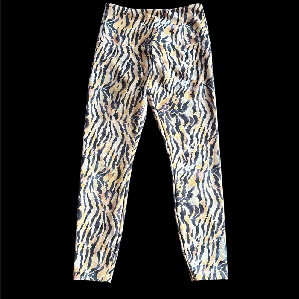 Lorna Jane Tiger animal Print Leggings in Yellow, Black & Cream small